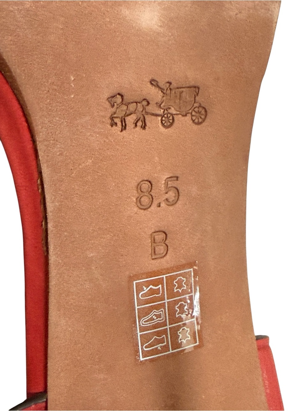 Coach Izzy Red Leather T-Strap Heeled Stiletto Sandals! Size 8.5 - Picture 12 of 12